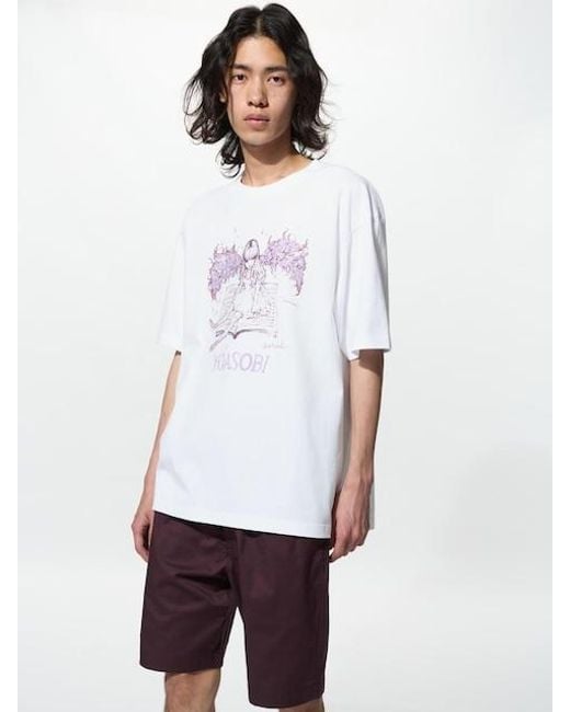 Uniqlo White Yoasobi Ut Graphic T-Shirt for men