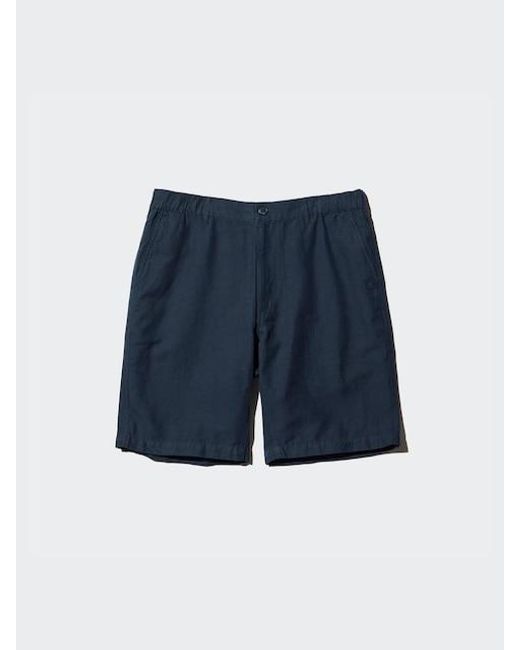 Uniqlo Blue Linen Blend Shorts for men