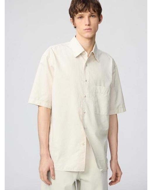 Uniqlo White Boxy Shirt (Short Sleeve) for men