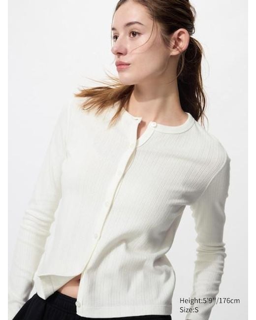 Uniqlo White Pointelle Cardigan