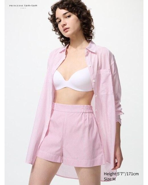 Camisa Algodón Uniqlo de color Pink