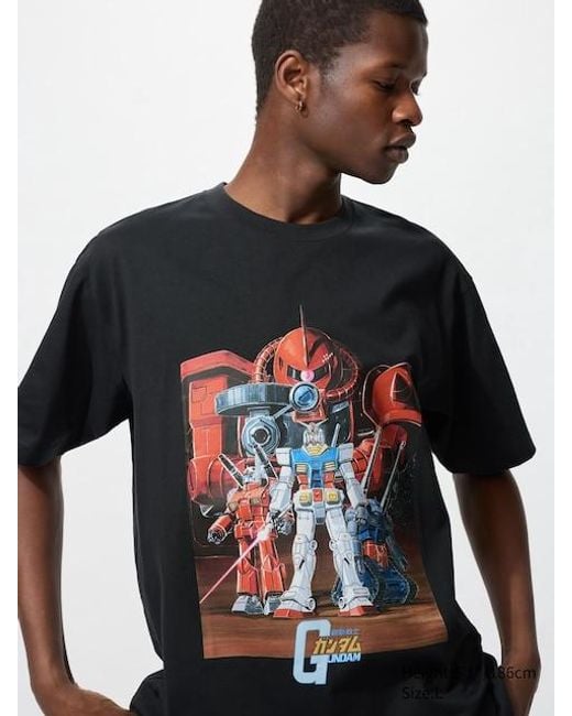 Mobile Suit Gundam 45Th Anniversary Ut Camiseta Uniqlo de hombre de color Black