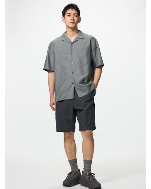 Uniqlo Green Linen Blend Shorts for men