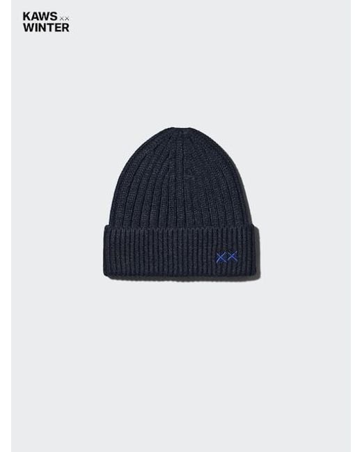 Uniqlo Blue Kaws Winter Heattech Beanie Hat