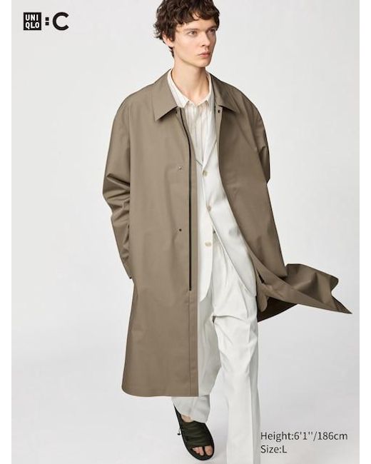 Giacca A Vento Blocktech Taglio Lungo di Uniqlo in Natural da Uomo