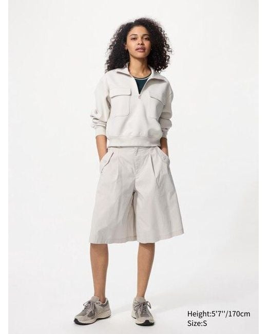 Uniqlo White Utility Bermuda Shorts