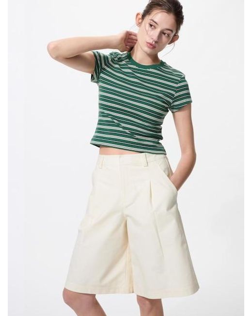 Uniqlo Green Mini T-Shirt (Striped)