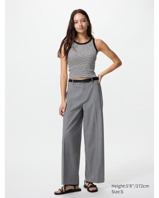 Pantalón Smart Ancho Uniqlo de color Gray