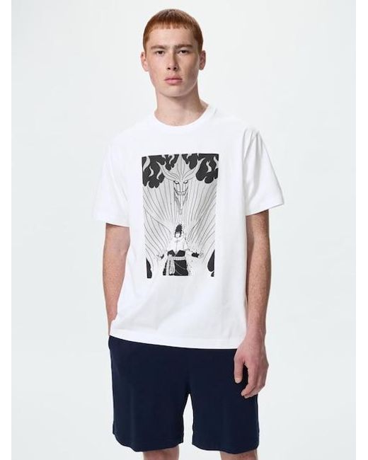 Uniqlo White Manga 100Th Ut Graphic T-Shirt (Naruto) for men
