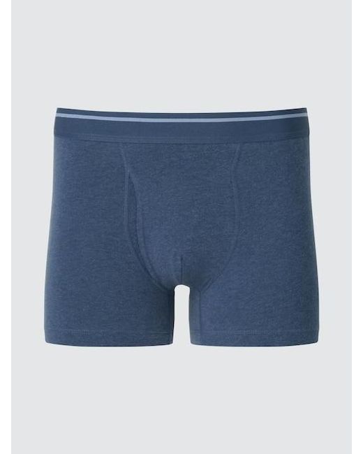 Uniqlo Blue Cotton Boxer Briefs (Waist Striped) for men