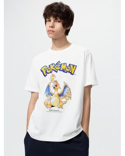 Uniqlo White Pokémon Ut Graphic T-Shirt for men