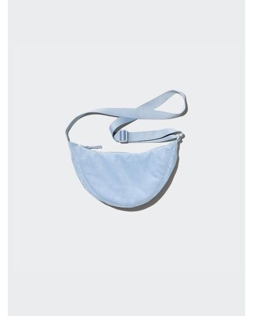 Mini Borsa A Tracolla Rotonda Velluto A Coste di Uniqlo in Blue