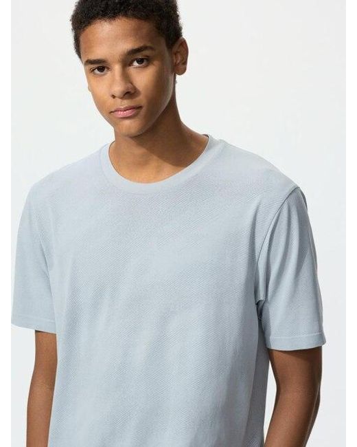 Uniqlo White Dry-Ex T-Shirt (Patterned) for men