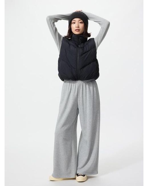 Uniqlo White Sweat Wide Trousers (Shorter)