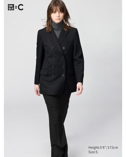 Uniqlo Black Double Breasted Tailored Jacket