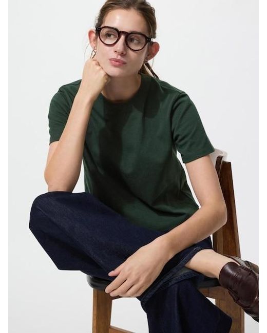Uniqlo Green Washed Cotton Boxy T-Shirt