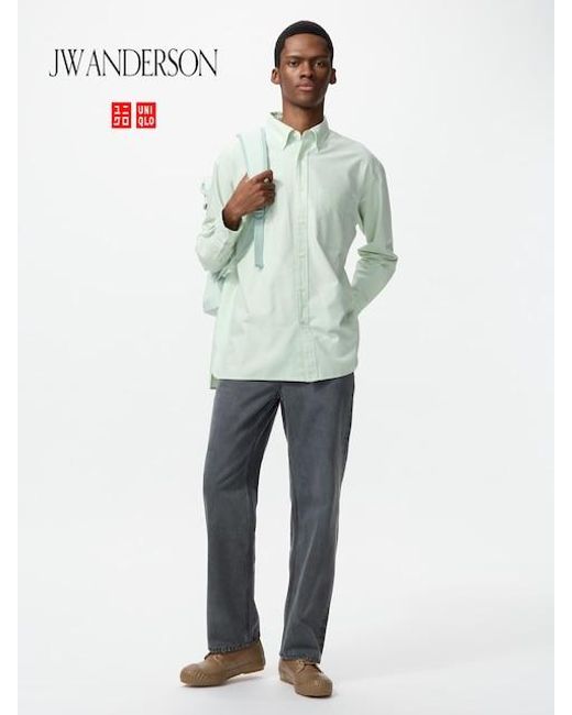 Uniqlo White Straight Jeans for men