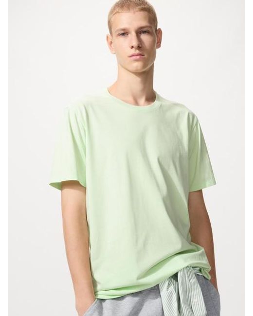 Uniqlo Green 100% Supima Cotton T-Shirt for men