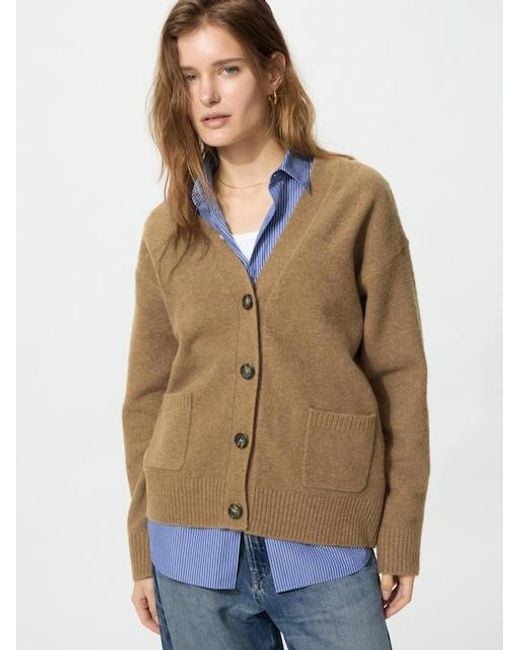 Uniqlo Natural Soufflé Yarn Relaxed Cardigan