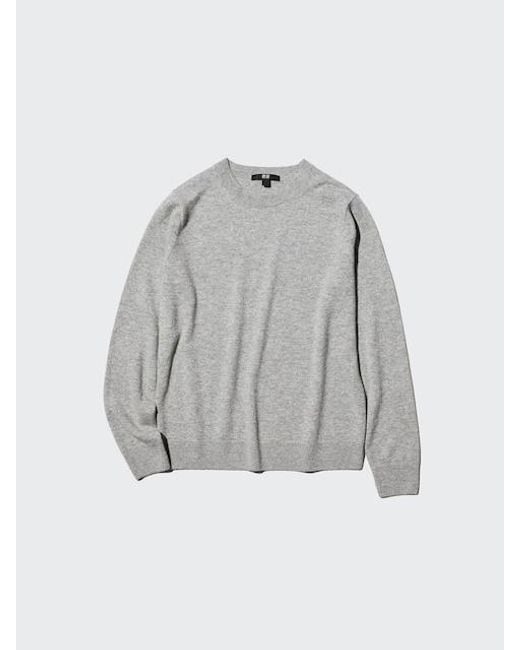 Uniqlo Gray 100% Cashmere Crew Neck Jumper