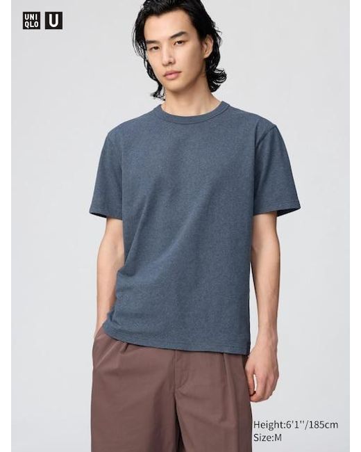 Uniqlo Blue Crew Neck T-Shirt for men