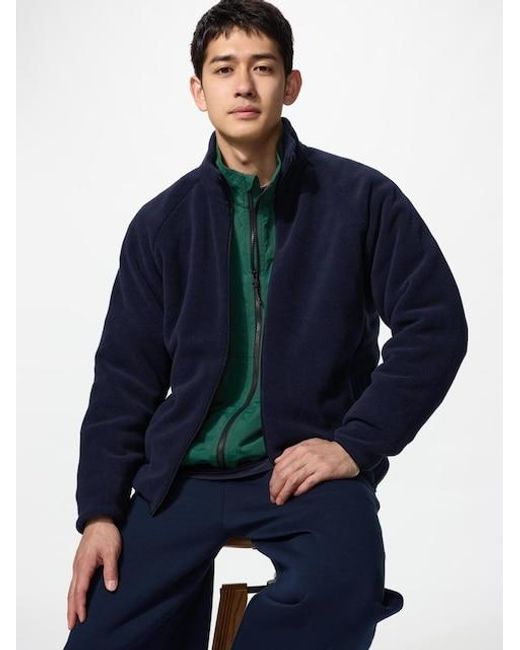 Uniqlo Blue Fleece Full-Zip Jacket