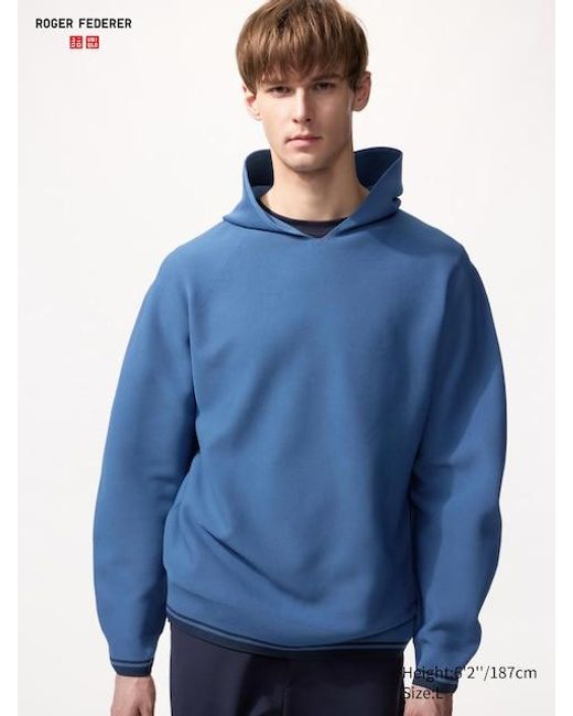 Uniqlo Blue Washable 3D Knit Pullover Hoodie
