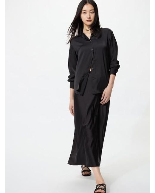 Uniqlo Black Satin Skirt