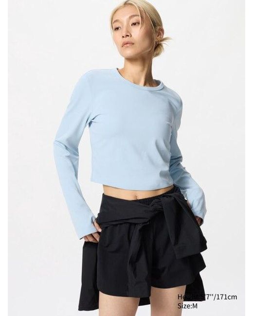Maglia Airism Soft Taglio Corto di Uniqlo in Blue