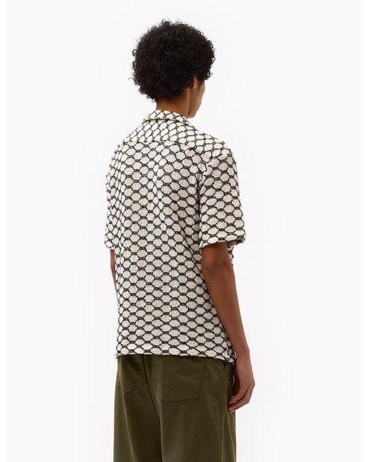 Portuguese Flannel Black Net Short Sleeve Shirt for men
