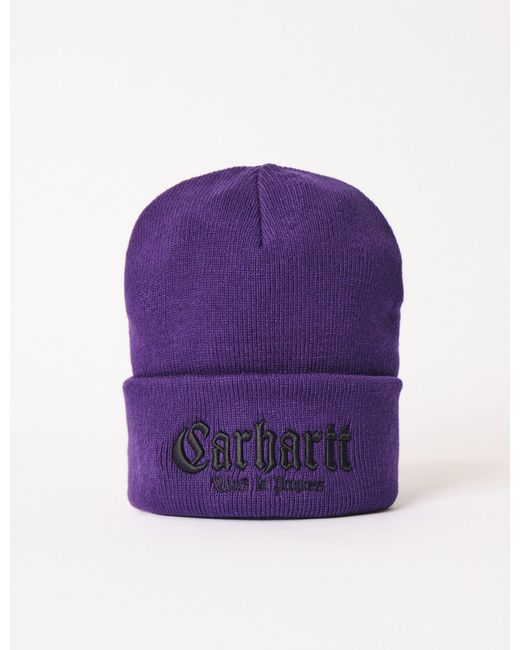 Carhartt Blue Wip Onyx Beanie Hat for men