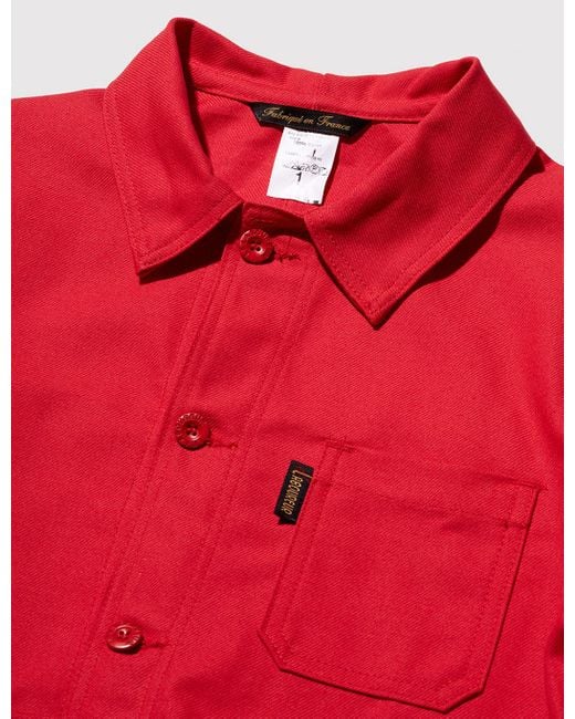Le Laboureur Red Cotton Work Jacket for men