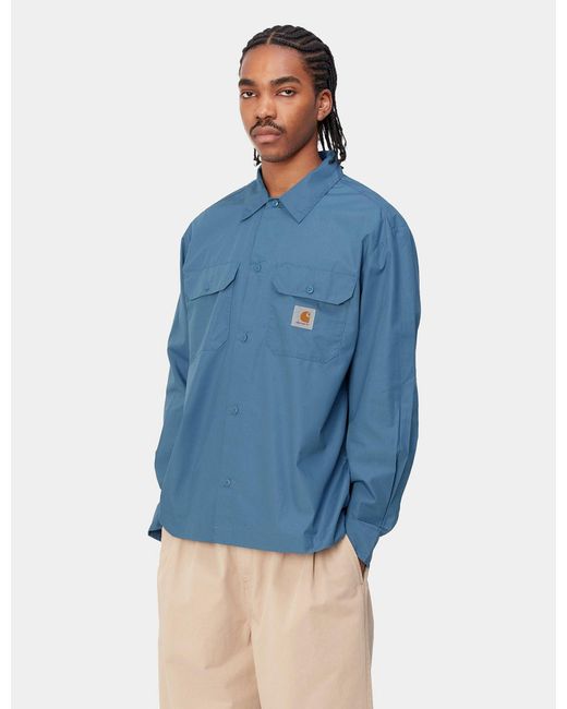Carhartt Blue Wip Long Sleeve Craft Shirt for men