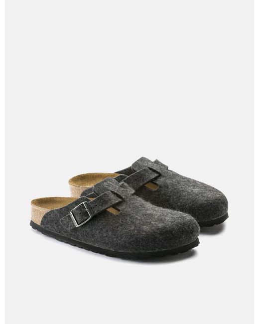 birkenstock boston wool felt grey