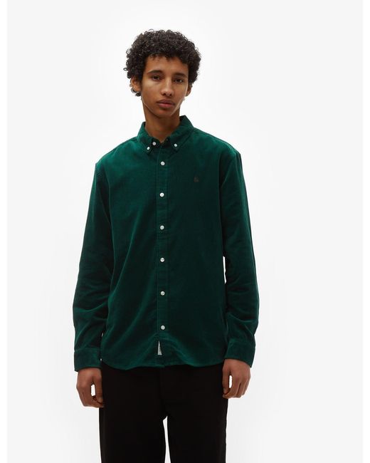 Carhartt Green Wip Madison Fine Cord Shirt for men