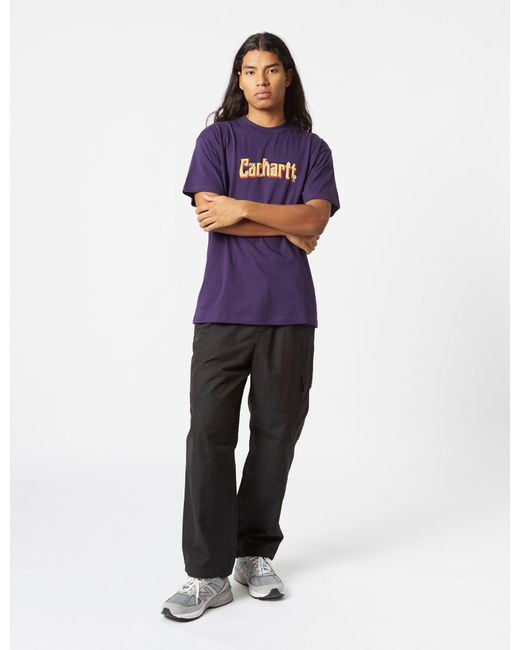 Carhartt Purple Wip Spin Script T-shirt (loose) for men