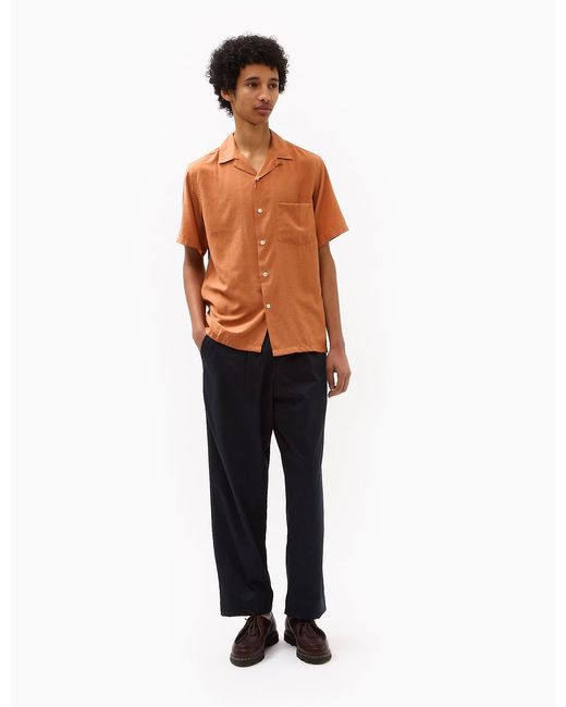 Portuguese Flannel Orange Face Short Sleeve Shirt for men