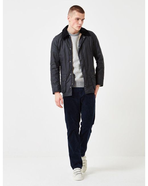 Barbour Ashby Wax Jacket in Navy (Blue) for Men - Lyst
