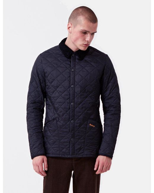Barbour Corduroy Heritage Liddesdale Quilted Jacket in Navy Blue (Blue ...