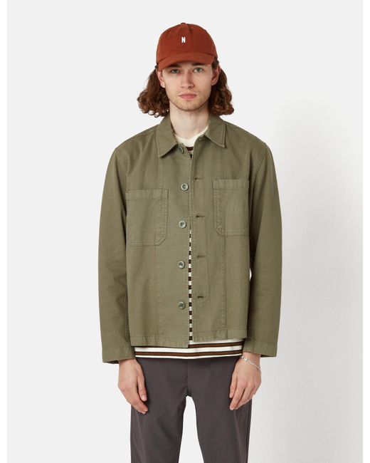 Norse Projects Green Tyge Broken Twill Overshirt for men