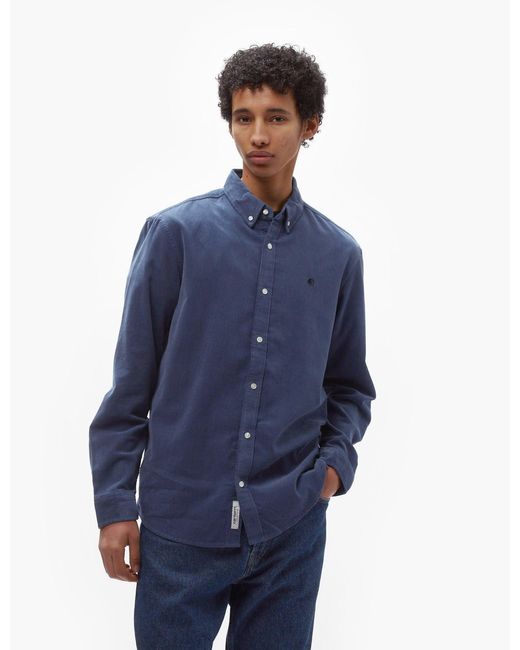 Carhartt Blue Wip Madison Fine Cord Shirt for men