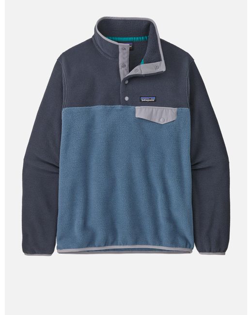 Patagonia Blue Lw Synch Snap-t Fleece Pullover