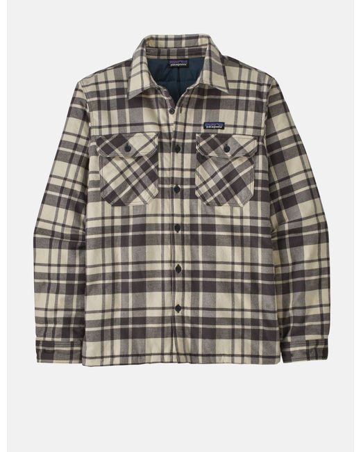 Patagonia Gray Insulated Fjord Flannel Shirt Ice Caps for men