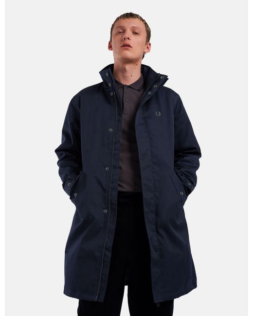 Fred Perry Blue Funnel Neck Parka for men