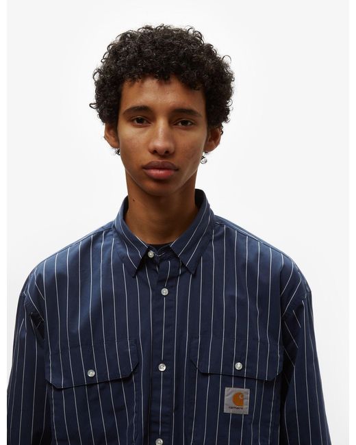 Carhartt Blue Wip Orlean Stripe Shirt for men