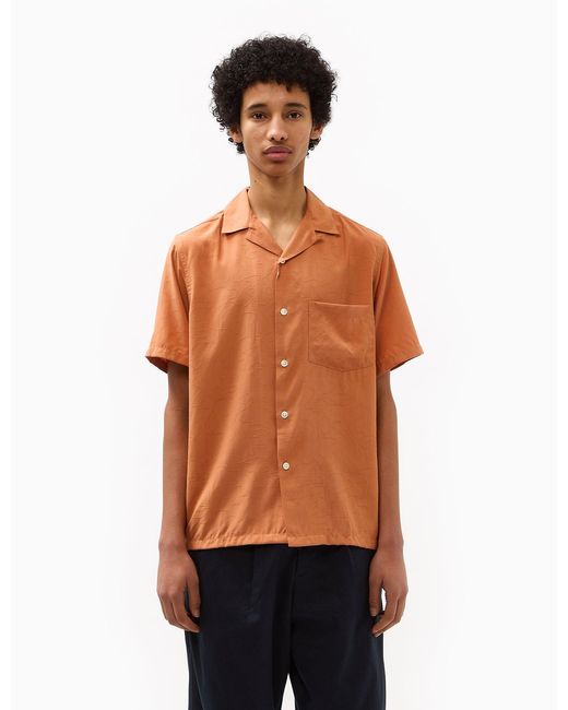 Portuguese Flannel Orange Face Short Sleeve Shirt for men
