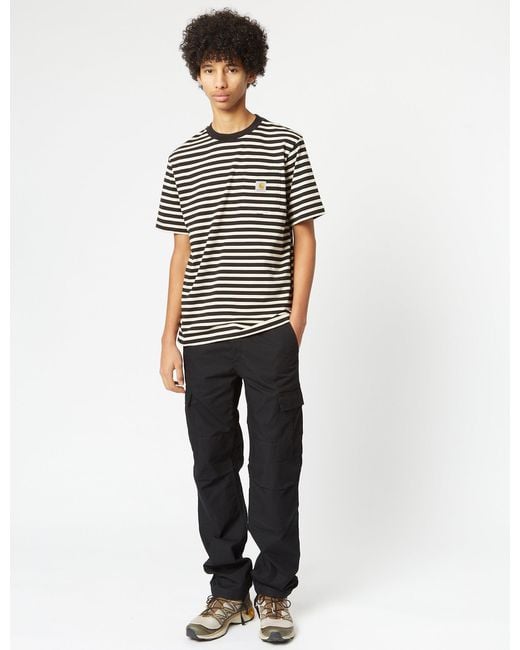 Carhartt Black Wip Seidler Pocket Long Sleeve T-shirt (seidler Stripe) for men