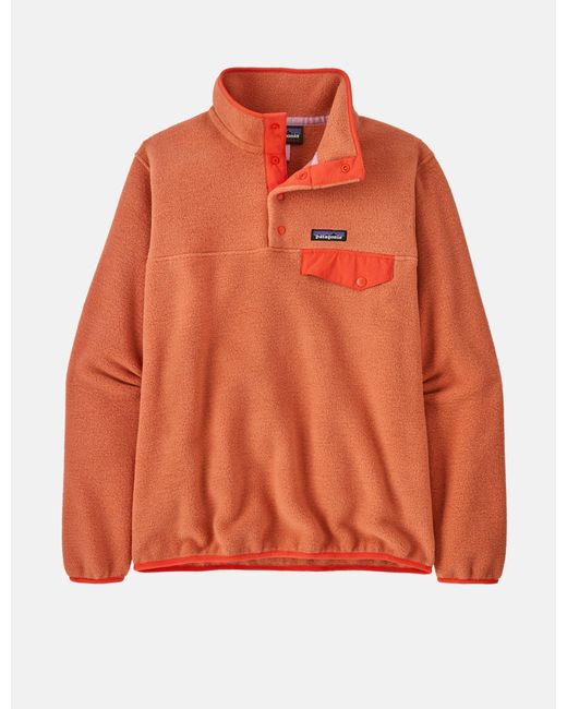 Patagonia Orange Lightweight Synch Snap-t Fleece Pullover