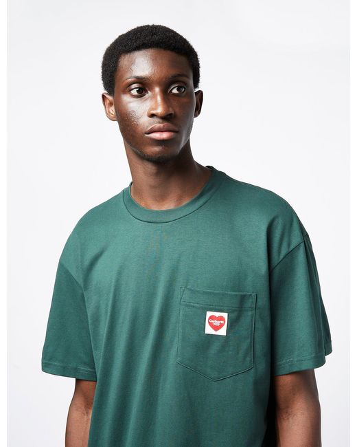 Carhartt Green Wip Pocket Heart T-shirt for men