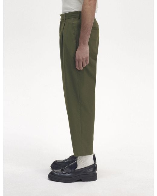 Fred Perry Green Tapered Trousers (tapered) for men